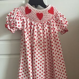 Girls Smocked Heart Dress